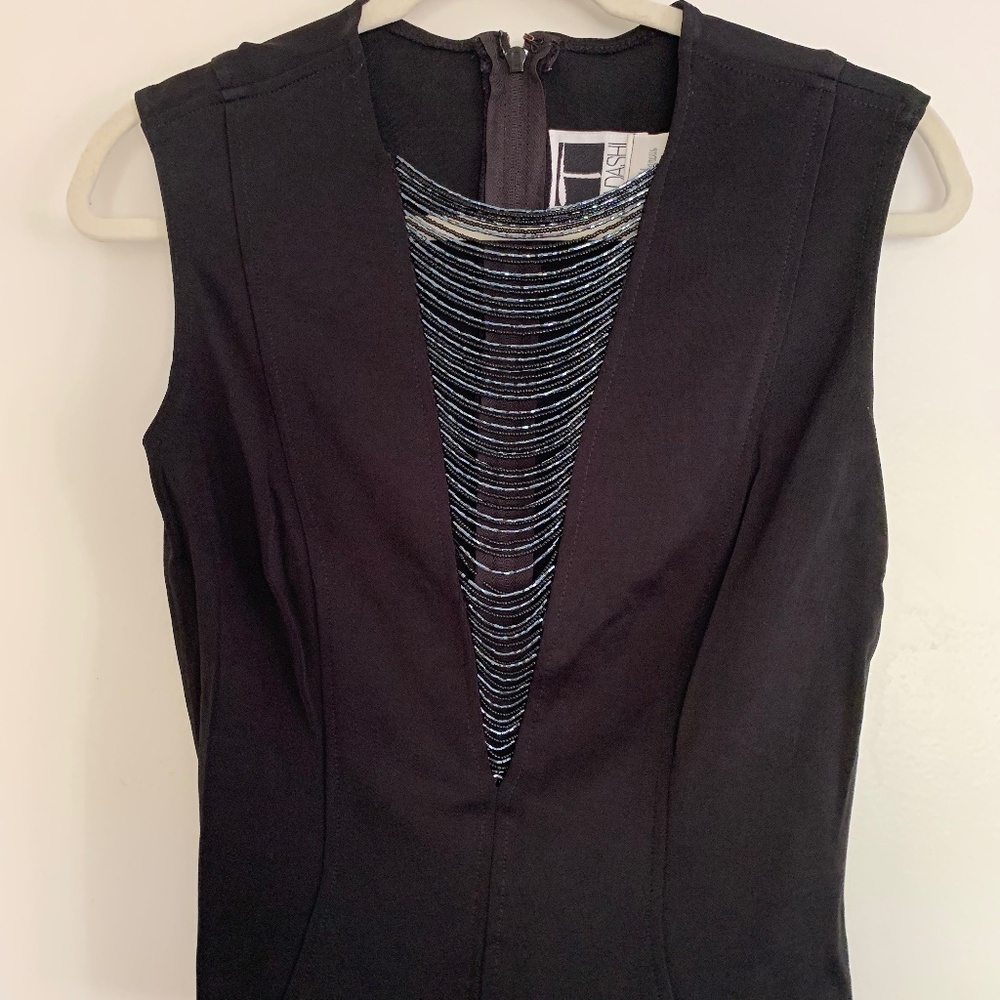 Tadashi for Neiman Marcus Beaded Sleeveless Black Top – Size M